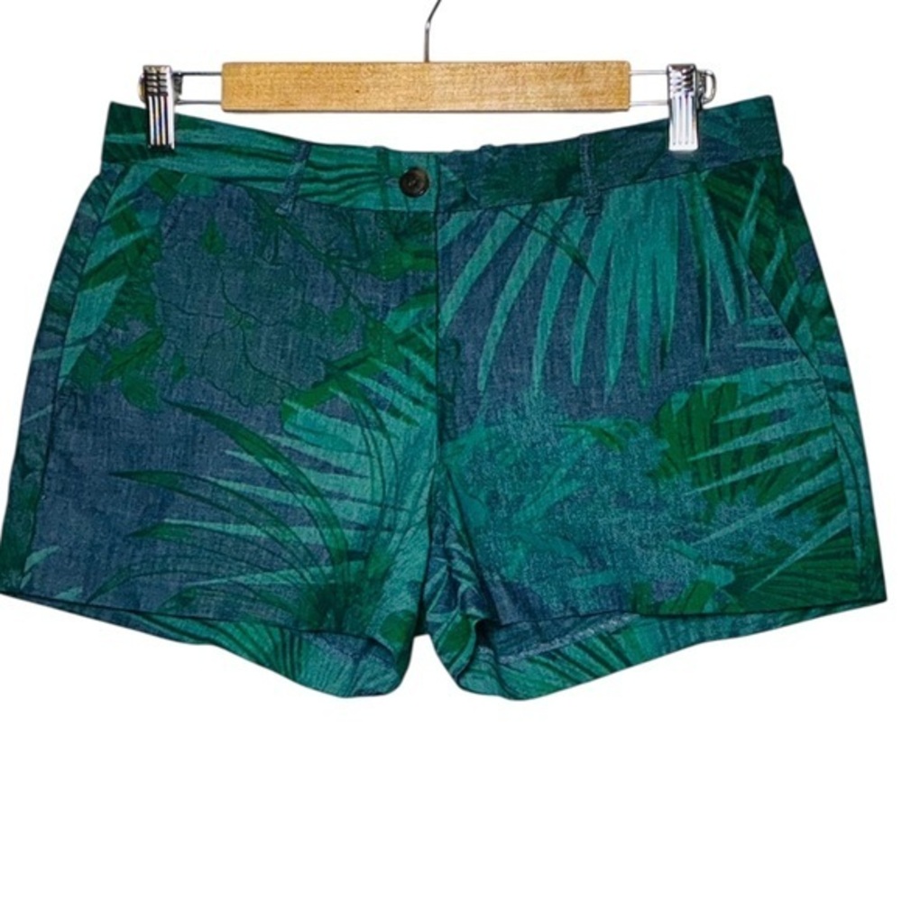 Gap Sun Kissed 3.5” Tropical Print Blue & Green Cotton Shorts Style 941844